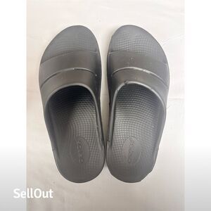 OOFOS OOahh Black Recovery Slide Sandals Unisex Size W8/M6 Casual